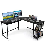 L-Shape Desk Corner Desk with 2 Shelves,Corner Table with Removable Shelf,Gaming Computer Desk,Office Table for Home Office