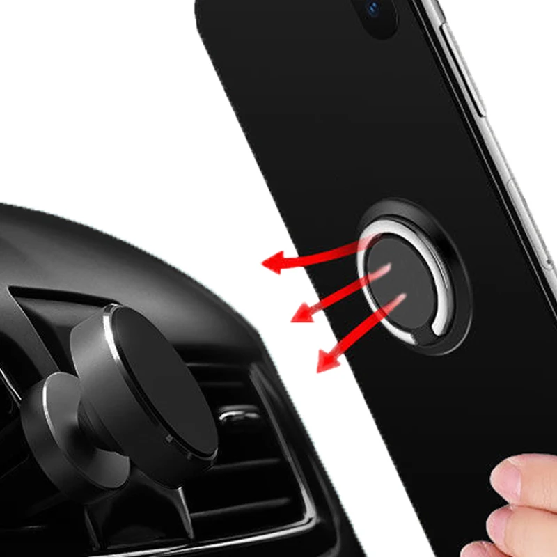 

360 Degree Rotating Finger Ring Holder Stand Grip Pad Bracket for Mobile Phone Universal Car Magnetic Mount Phone Back Stickers