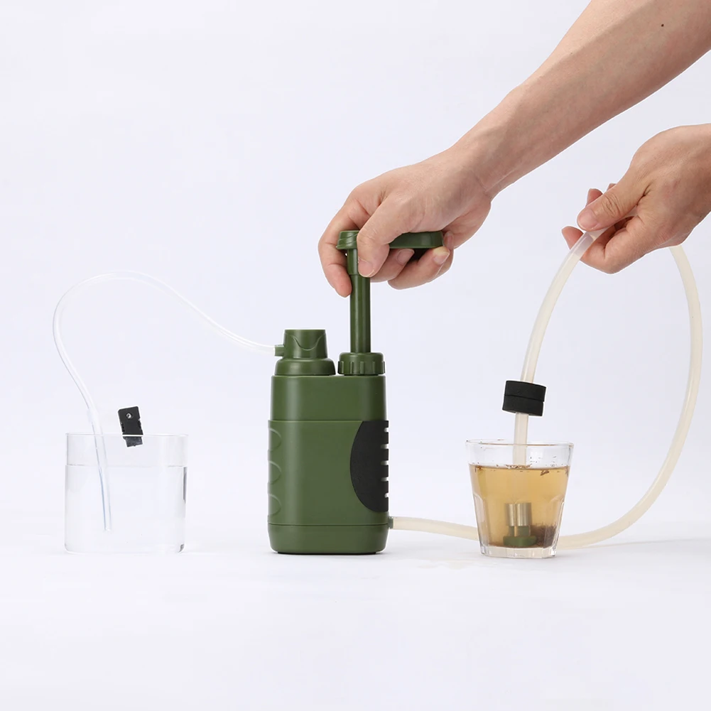Outdoor Water Filter Portable Water Filtering Equipment Hand Operated Survival Filter 1400ml/min for Outdoor Travel