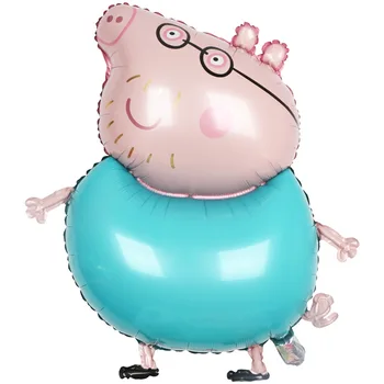 Ballons En Film Numéros 1 à 6 Peppa Pig - Pour Anniversaire Fille - Rose Et Coloré