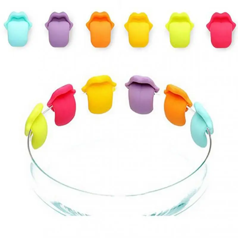 1/2/4SETS Marker Cups Easy To Use Colorful Wine Glass Marker Versatile Fun Wine Charms Lovers Glass Markers Silicone