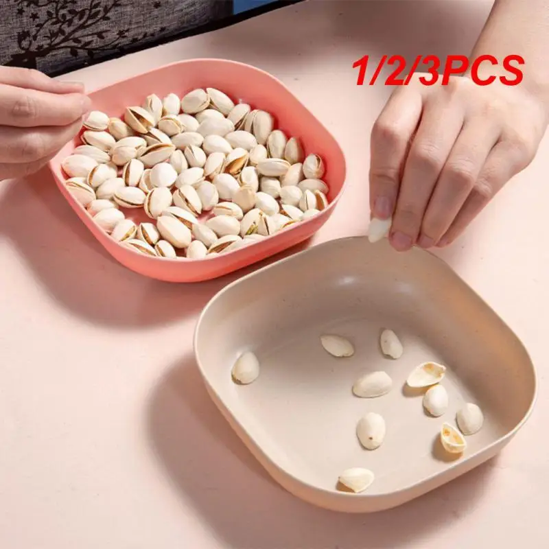 1/2/3 Pz Piatto Di Osso Di Spiedo Piatti Di Paglia Di Grano Spuntino Domestico Piatto Dim Sum Frutta Dado Disco Anti-Caduta Piatto Di Plastica Quadrat