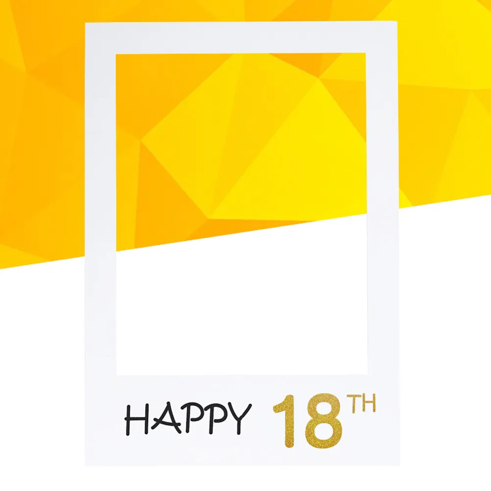 행복한 18번째 생일 종이 사진 프레임 컷아웃 프리미엄 DIY 사진 소품 생일 ..