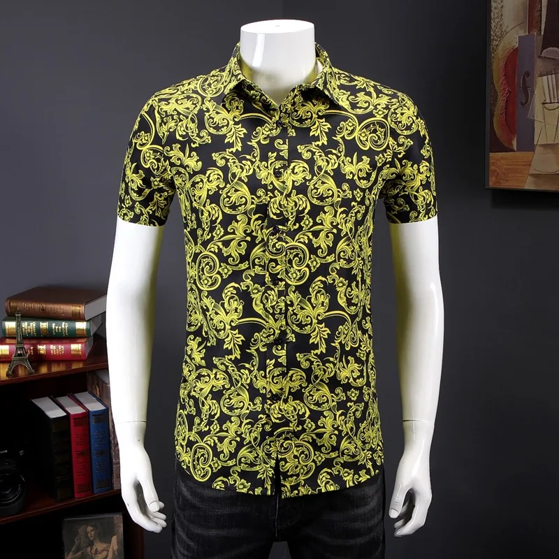 Shirt For Men Short Sleeve 2022 New Arrival Summer Man Top Floral Plus Size 5XL 6XL 7XL Beach Fashion Hot Sale b32