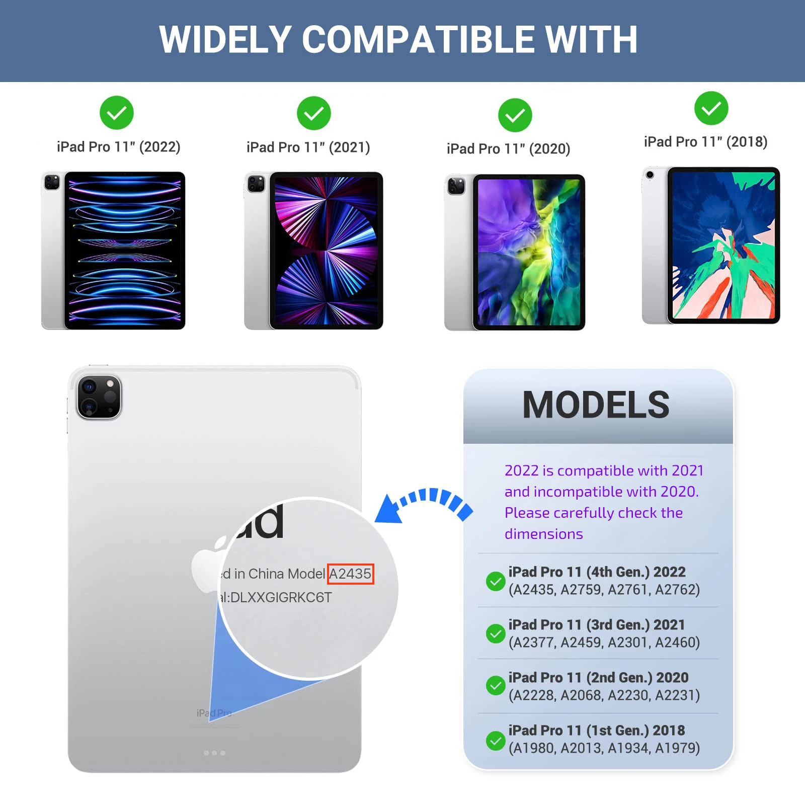 Slim Stand Hard Back Shell Smart Cover para Ipad Pro 11 Case 4ª Geração 2023 3ª Geração 2023 2ª Geração 2023 1ª Geração - Imagem 4