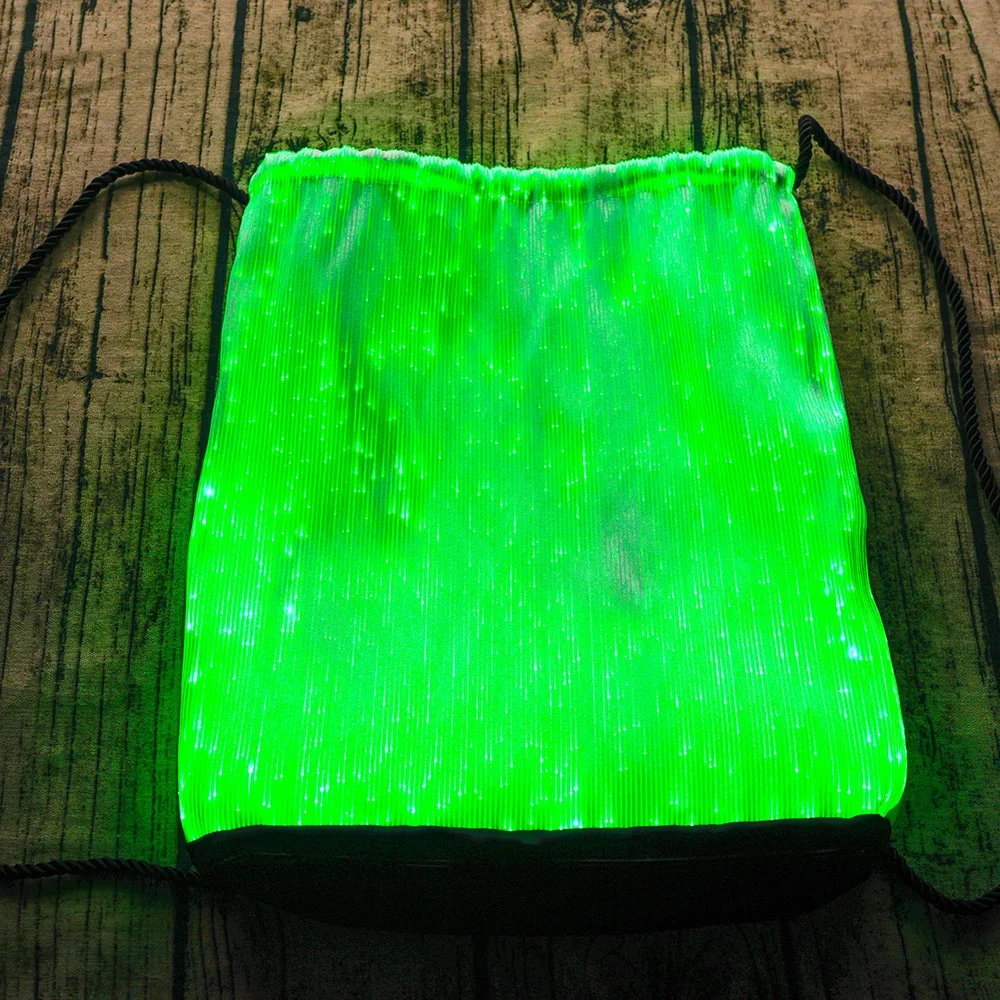 Optical Fiber Fabric Intelligent Luminous Drawstring Bag Colorful LED Backpack Outdoor Running Sport Bag 파우치 сумка Bolsa De Tela 5