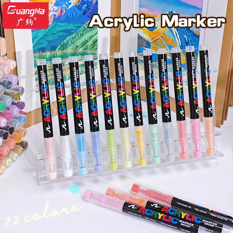GN Acrylic Paint Pens Markers Brush Tip Paint Markers For Rock Painting Wood Canvas Stone,Christmas Gift DIY Crafts 1pc 8101 6