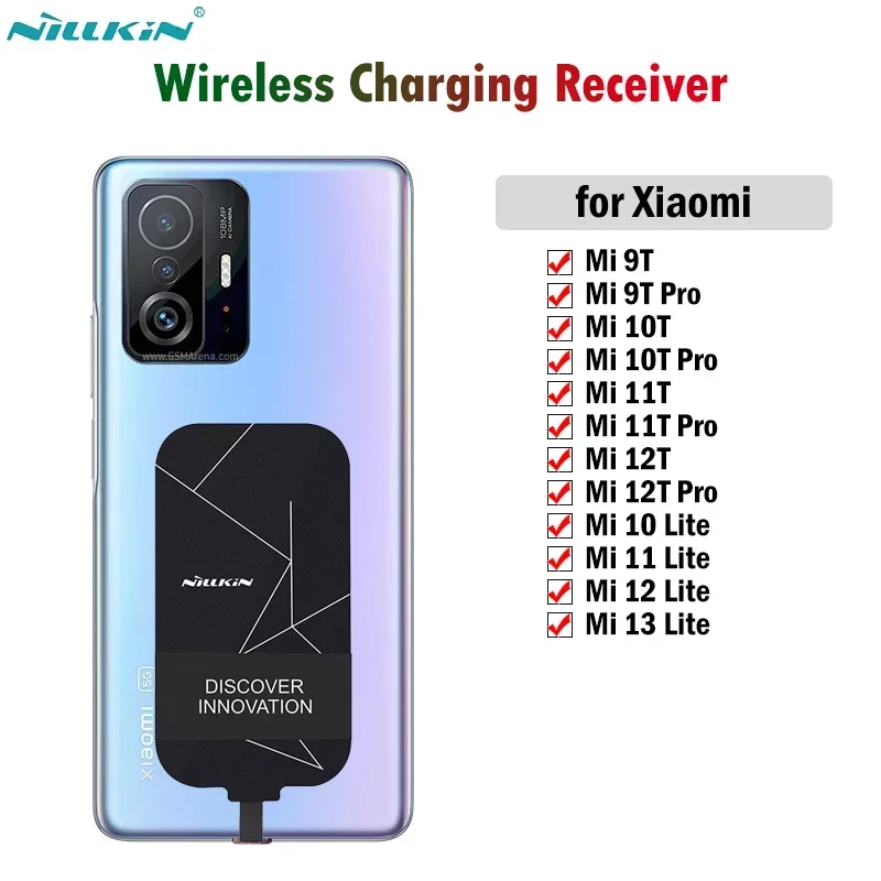 

Nillkin Qi Wireless Charging Receiver for Xiaomi 13T 12T 11T 10T 9T Pro Mi 11 12 13 Lite 5G USB Type-C Charger Adapter