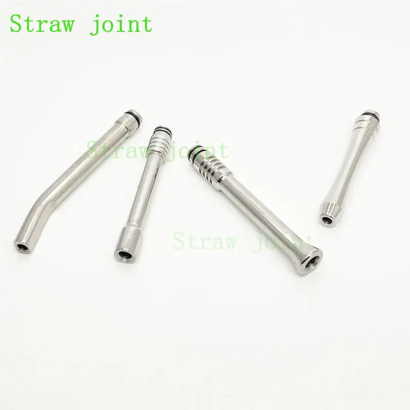 1pc 510 Random Styles Stainless Steel 65mm/70mm/76mm/86mm Long Curved Long Straight Dripper Straw Joint