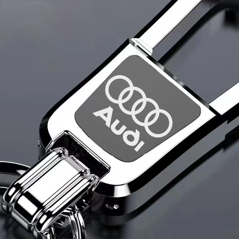 자동차 스타일링 금속 키링 홀더 키체인, 아우디 콰트로 A3 A4 A6 A5 Q5 A1 Q7 Q3 Q2 Q8 A7 A8 TT S1 SQ5 RSQ3, 3D, 1 개