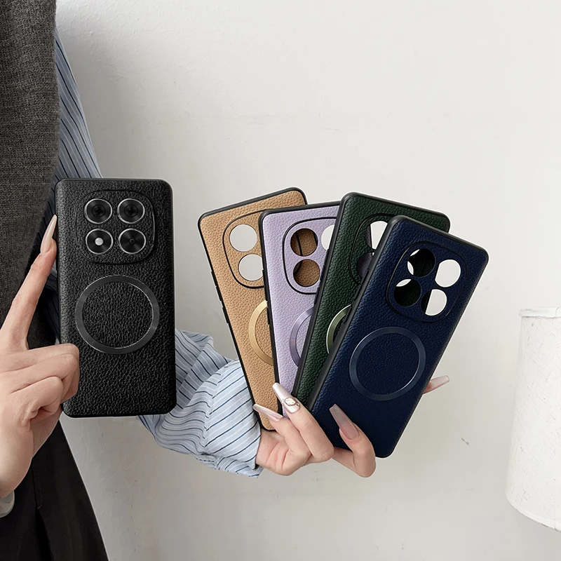 Magnetic PU Leather Lichee Pattern + PC Anti-slip Ultra Thin Phone Case
