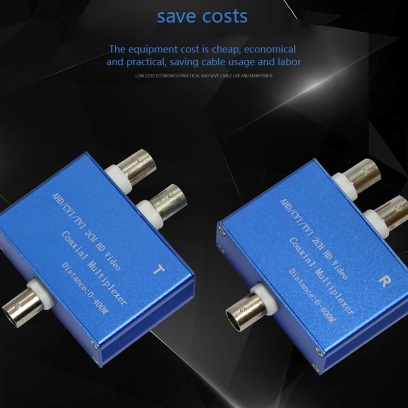 HD Video Multiplexer Two-Channel AHD/CVI/TVI1080P HD Video Multiplexer Coaxial HD Expander Adder for Camera