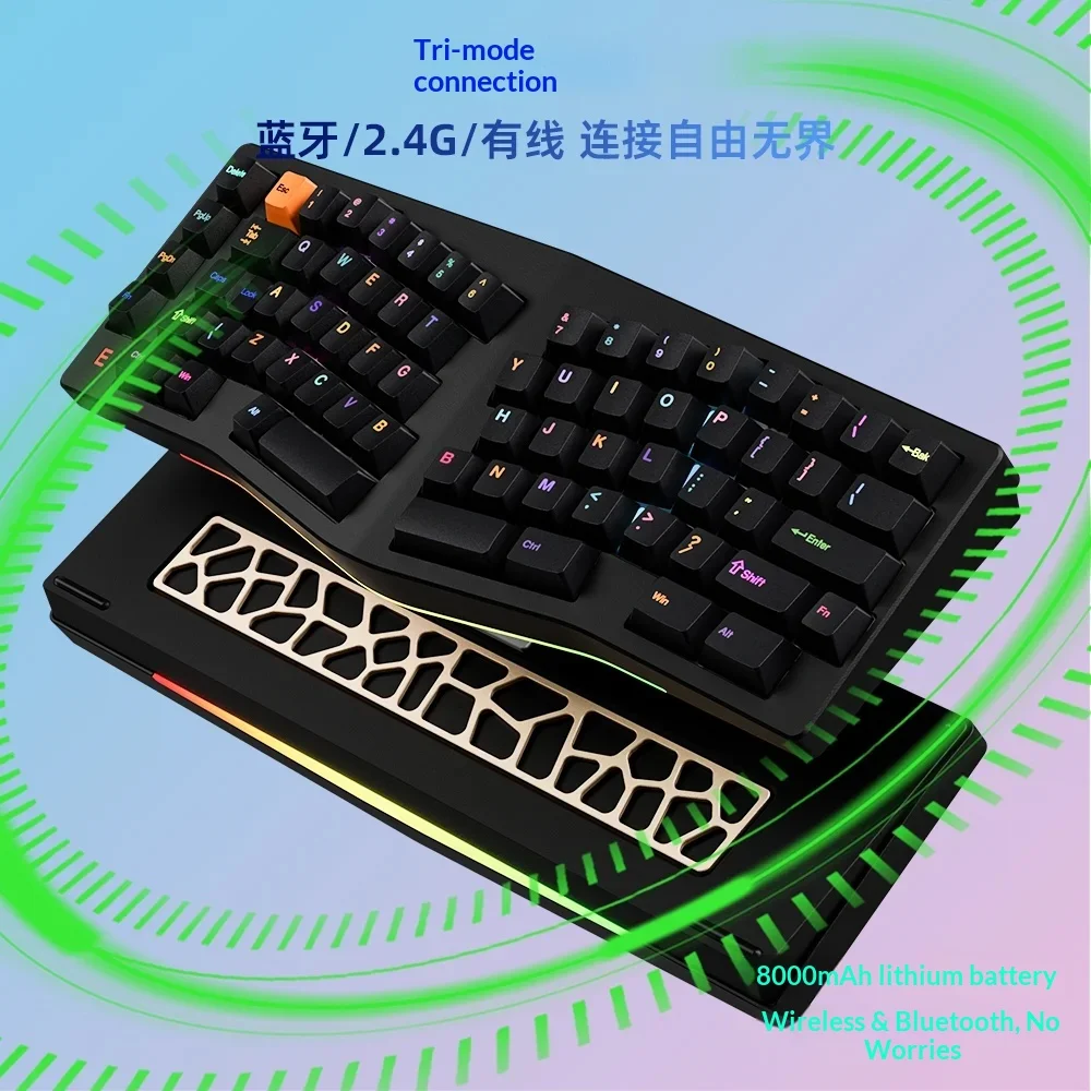MMD 앨리스 EIF68 맞춤형 기계식 키보드 BT 2.4G 무선 QMK VIA 핫 스와핑 인체공학적 앨리스 디자인 다이내믹 RGB 지원