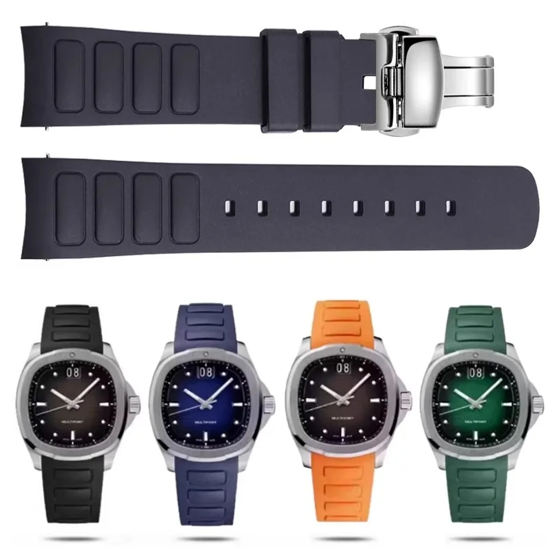 Enhanced Waterproof Rubber Watch Strap 22mm with Curved Interface - Premium Silicone Watchband Accessories