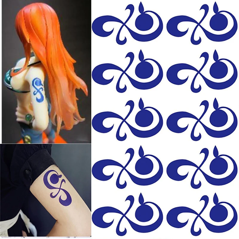  2 Pcs Nami tattoo cosplay Animation Cartoon logo tatoo tattoo  Sticker (Nami) : Beauty & Personal Care