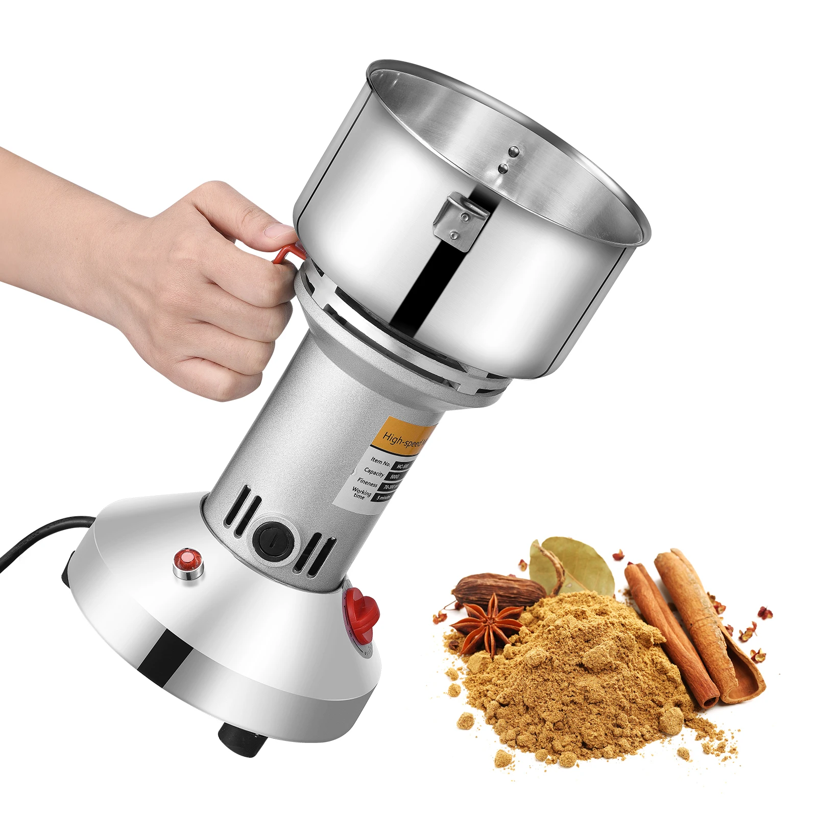 150g/500g Electric Herb Grain Grinder High Speed Spice Grinder Coffee Mill Flour Nuts Seeds Powder Machine 28000 RPM EU Stock 3