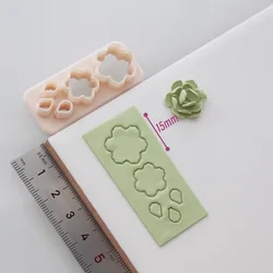 Petal Flower Shape Polymer Clay Cutter Set for Jewelry Making and Crafts (White cutter 6)