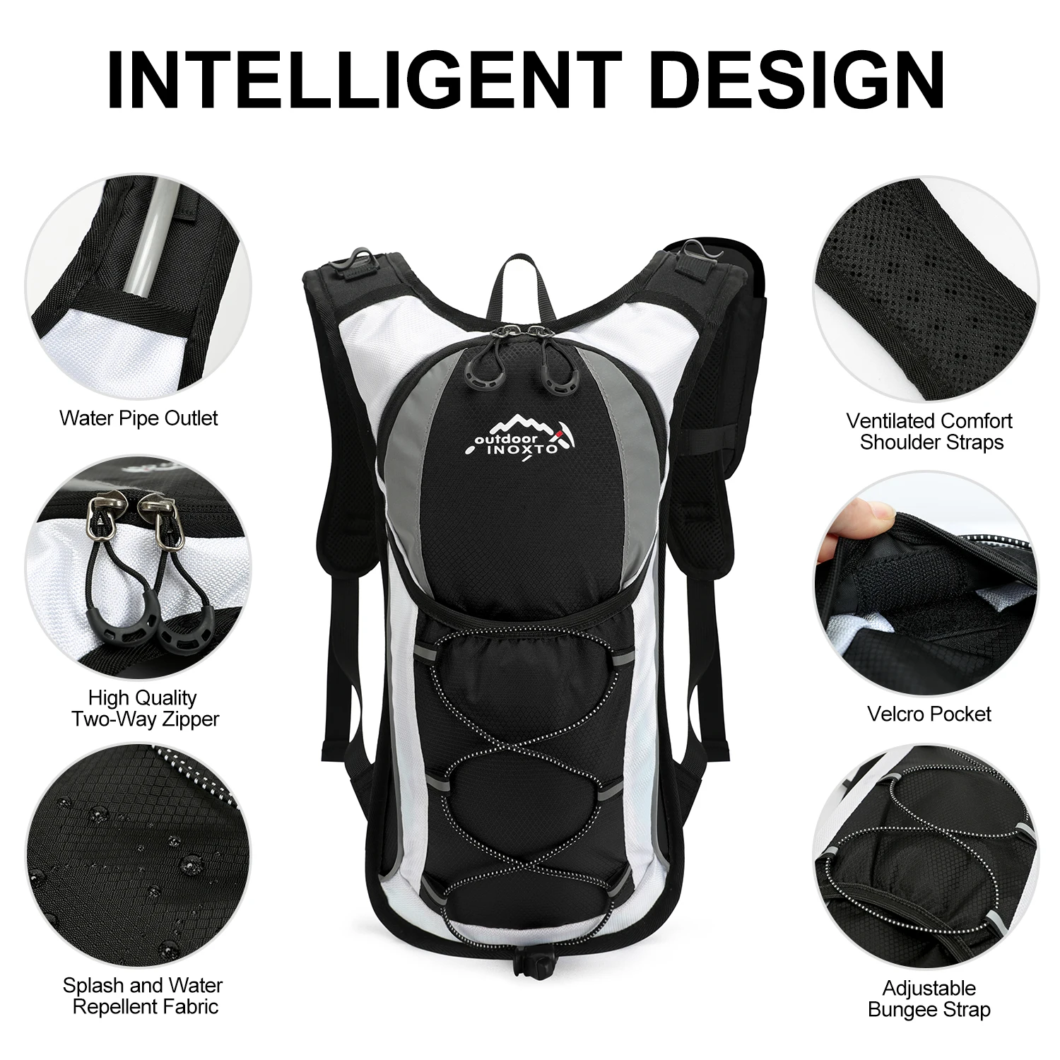 INOXTO Trail Running - Ultra Light 5L Backpack, Running Hydration Vest, Bicycle, Marathon 1.5L 2L Hydration Bag