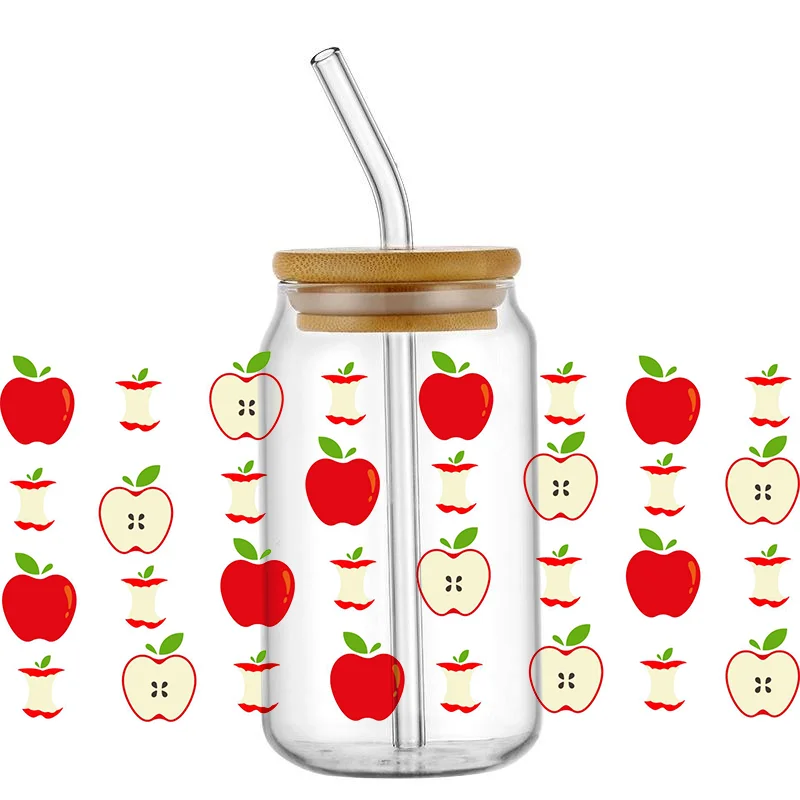 

16 Oz Uv Dtf наклейка "яблоко" декоративная печать для чашки