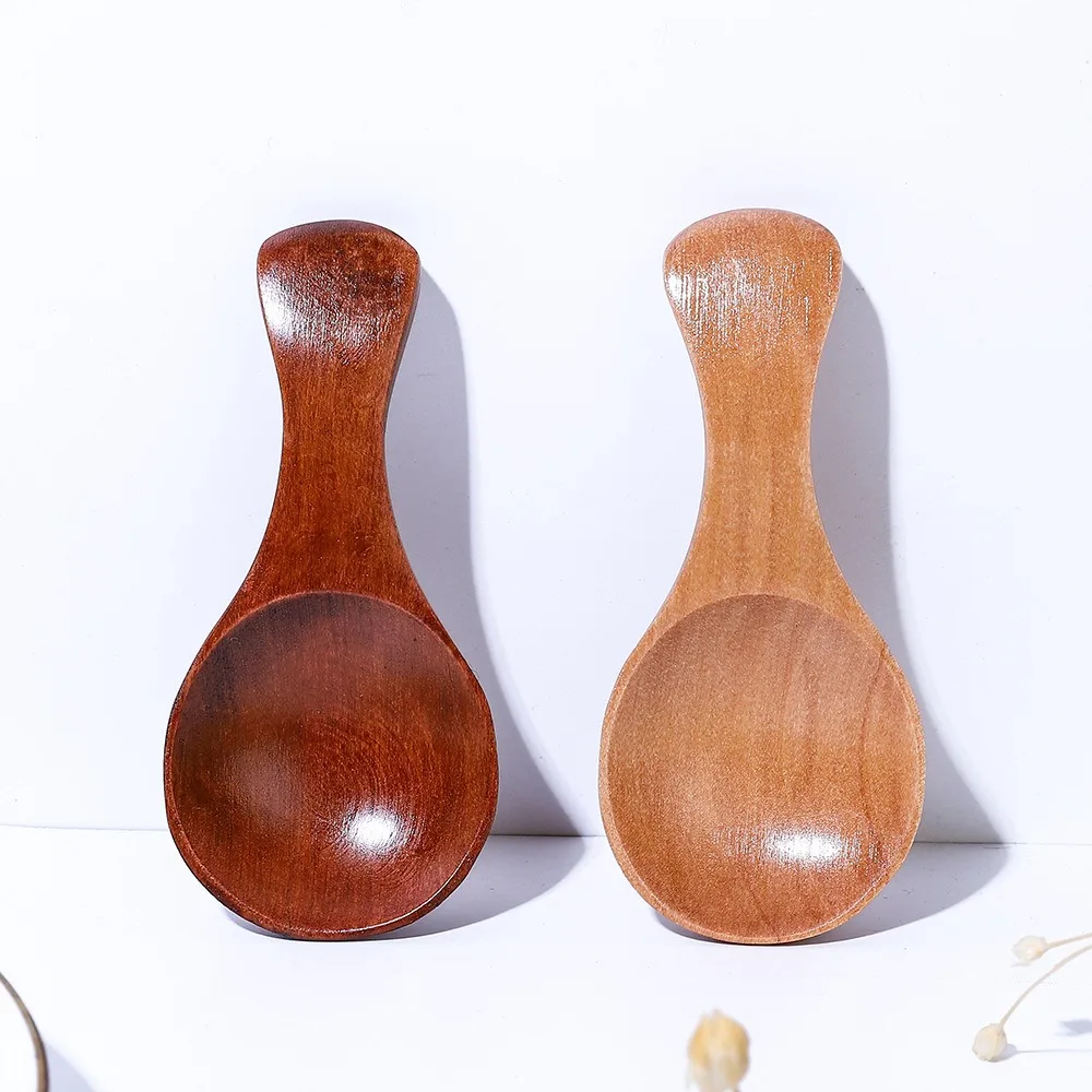 Lotus Wood Wooden Spoon Ice Cream Wooden Short Handle Mini Tea Spoon Wide Mouth Tea Dessert Kitchen wooden spoon