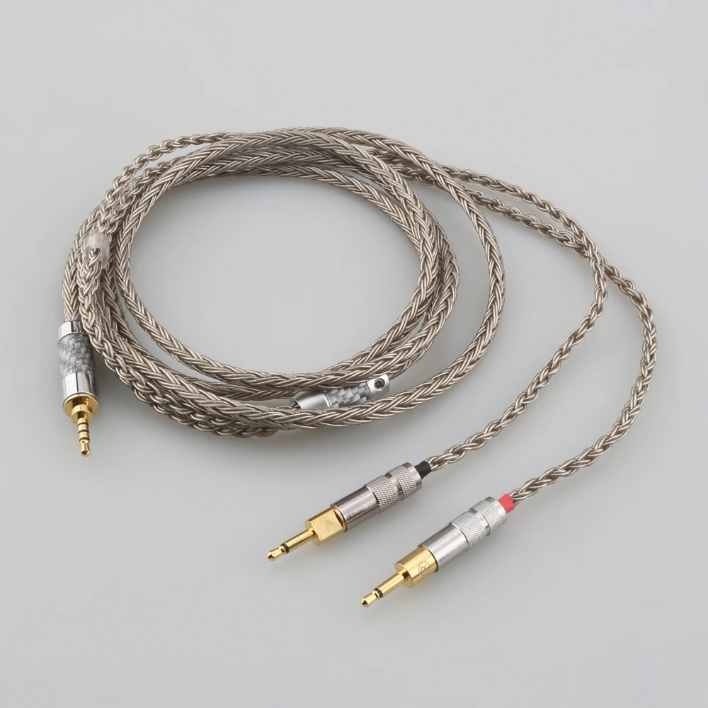 16 Cores Silver Plated HiFi Cable 6.35mm 3.5mm 4.4mm Male to Dual 2.5mm Adapter for Sennheiser HD700 NW ZX300A Headphone