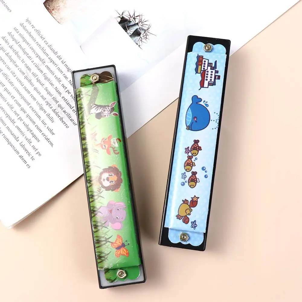 Kids Harmonica Metal Painted 16 Holes Educational Montessori Mouth Organ Children Gift