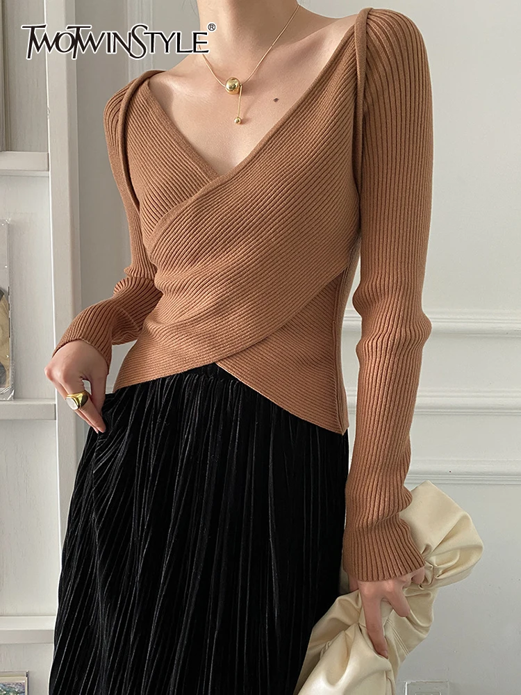 Suu00e9ter Para Mujer, Cuello Redondo, Manga Larga, Tejido