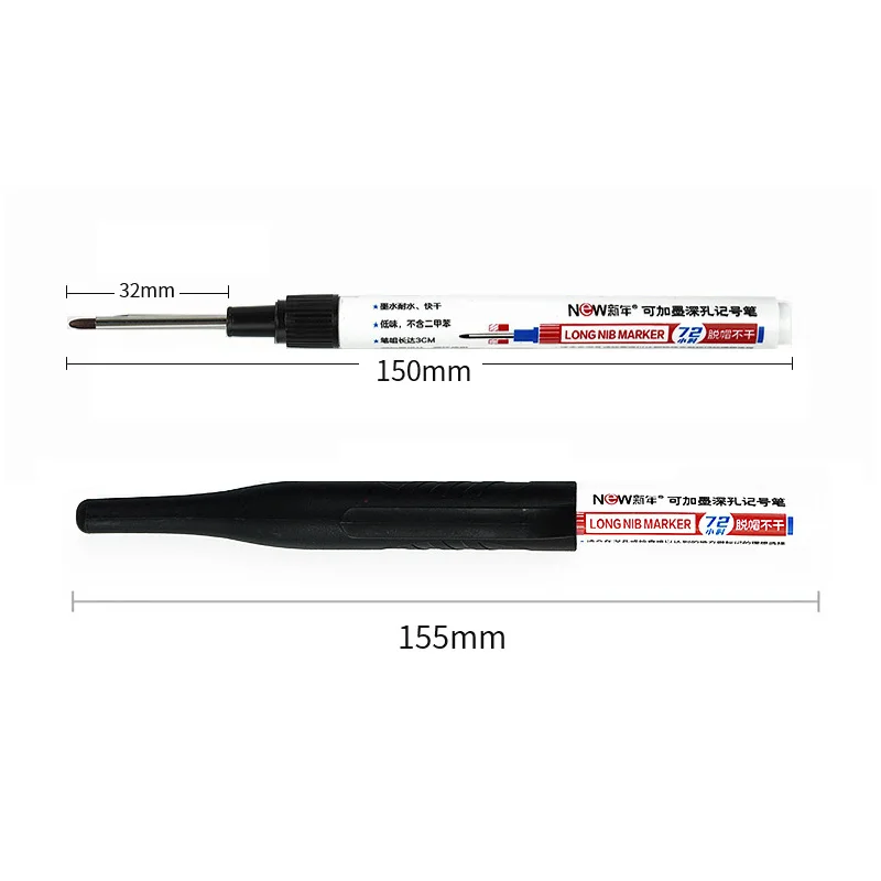 Waterproof Multi-Purpose 32mm Deep Hole Marker Pens - 1-8 Pcs in 4 Colors for Wood Tile Metal  Bathroom Use