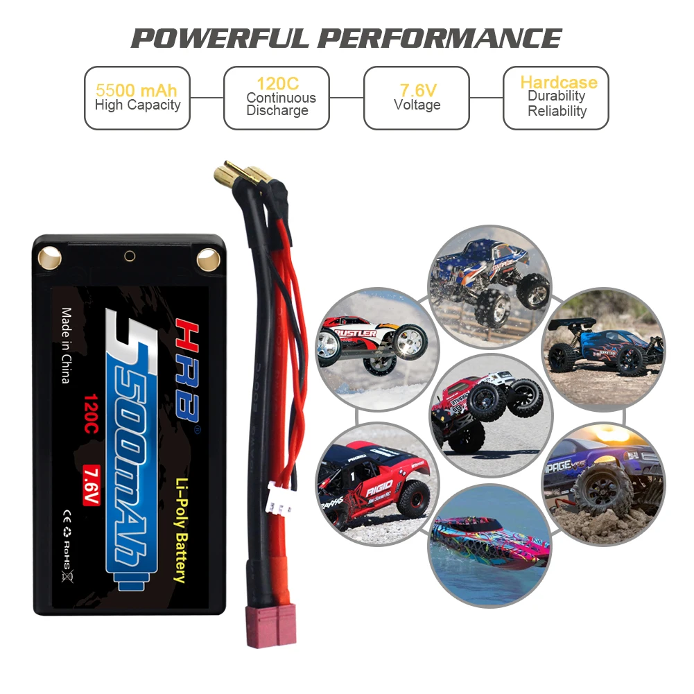 HRB 2S 7.6V 5500mah Hard Case Lipo Battery, HRB 2S 7.6V 5500mah hard case lipo battery SPEC