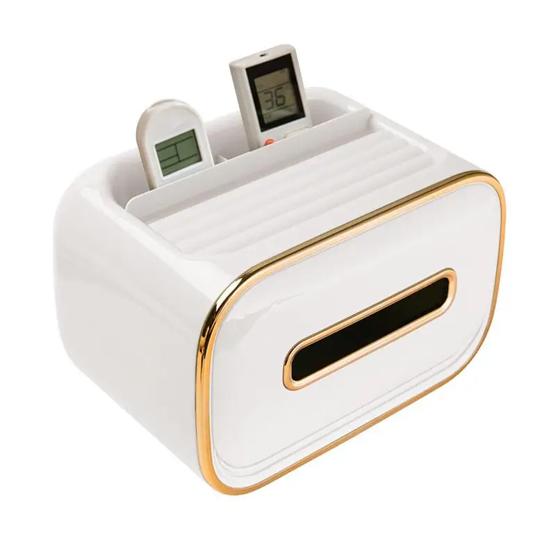 

Desktop Tissue Storage Box Rectangular Tissue Box Cover Multifunctional Tissue Box Holder Box With Phone Holder Suitable For
