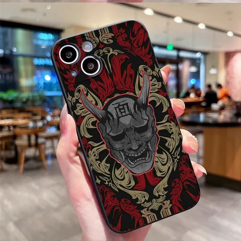 Ghost Face Samurai Shockproof Silicone Phone Case - Japan-Inspired Design