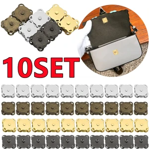10/5/1Set Magnetic Snap Button Metal Invisible Sew on Button Lock Clasps Fasteners for Purse Bags Clothes Craft DIY Accessories