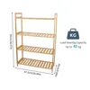 Heavy Duty 4 Tier Bamboo Storage Shelf Organiser Bookshelf Kitchen Free Standing Storage Unit Plant Stand 6