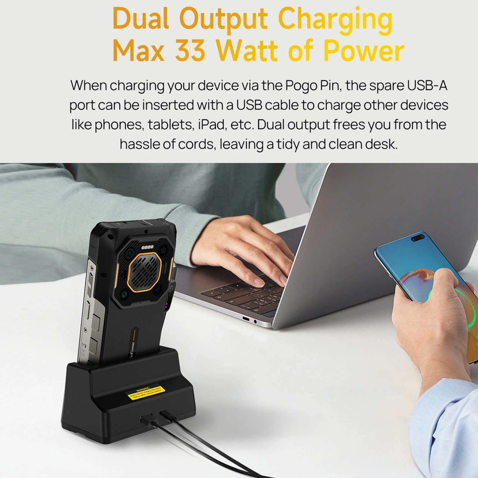 Ulefone Armor 26 Wireless Charging Stand UAS22 33W Desk Charging Dock Armor 26 Ultra  & Mobile Phone Holder
