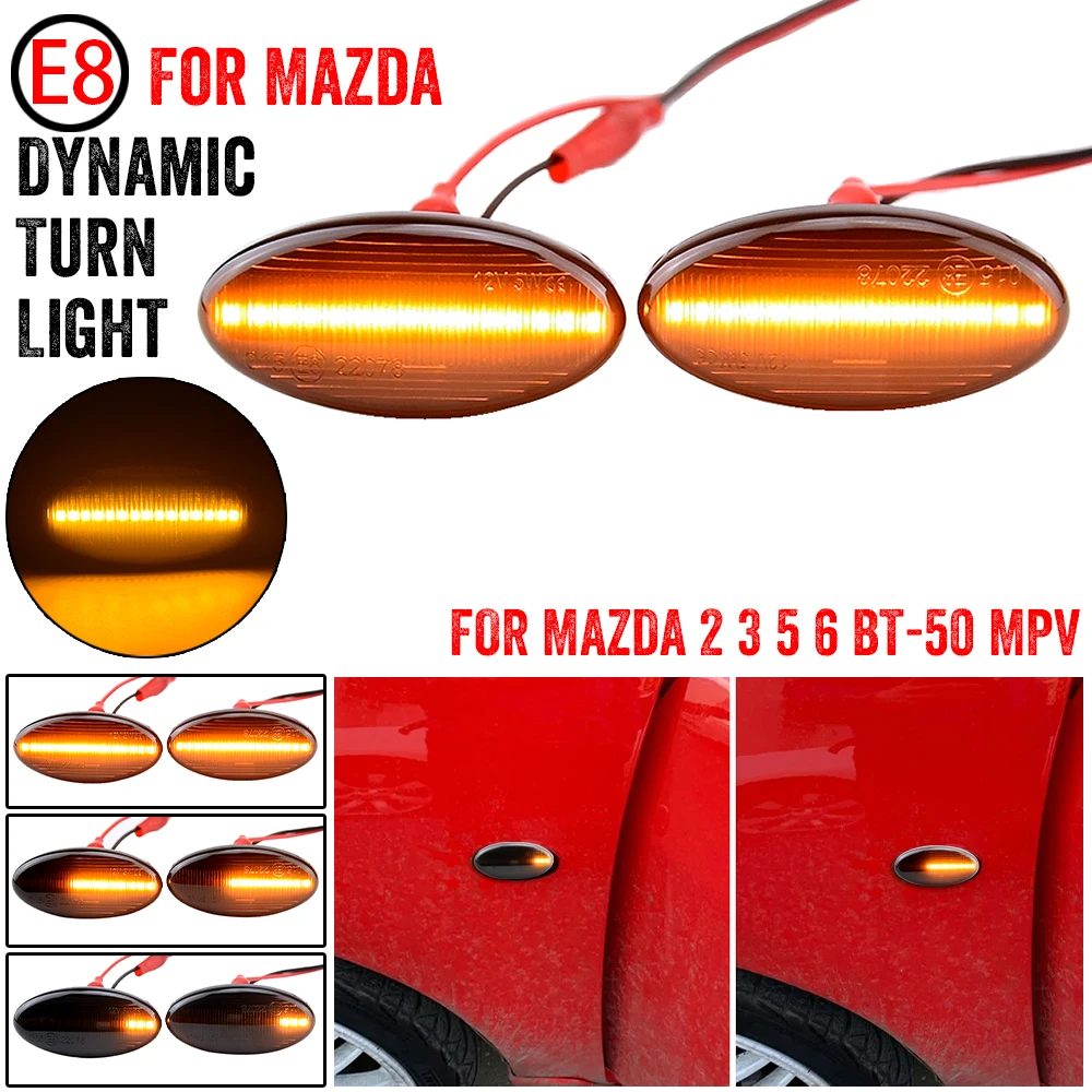 2pcs For Mazda 3 (BK) 2003-2009 Led Dynamic Side Marker Turn