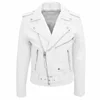 White Leather Jacket Men Fashion Solid Long Sleeve Turn-down Collar Mens Coat 1
