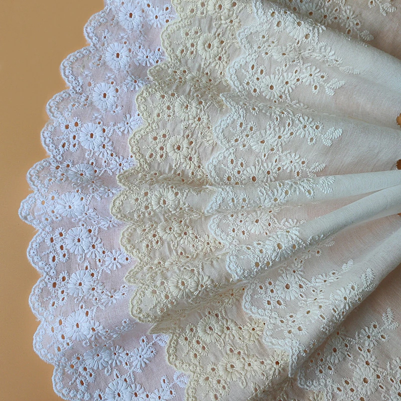 

15yd. Flower Cotton Embroidered Lace Trim Ribbons Fabric Trim DIY Sewing Dress Hat Curtain Home Accessories Craft Clothes