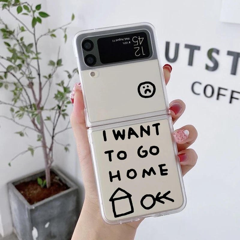 I WANT TO GO HOME Pattern Clear Hard Phone Case