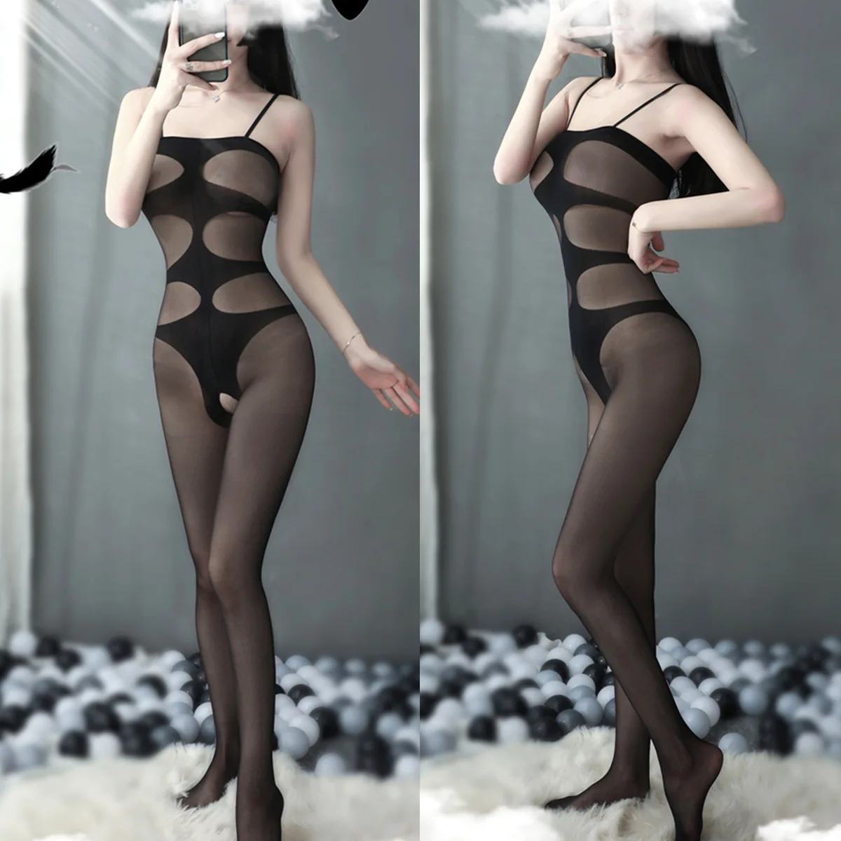 

Sexy Bodysuits For Women Erotic Lingerie Open Bra Crotchless Teddies Mesh Fishnet Bodystocking Female Porno Underwear