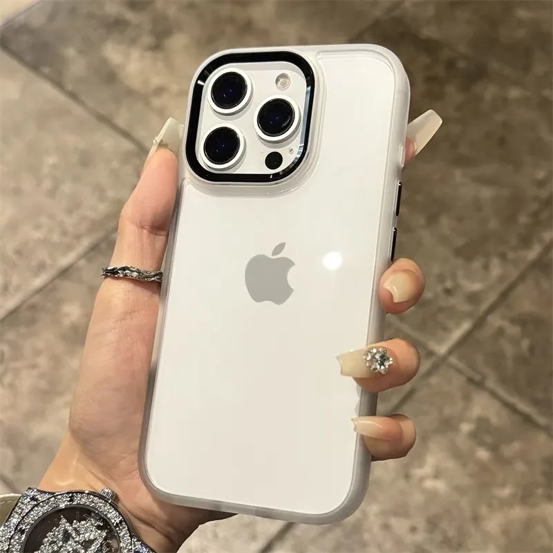 Luxury Metal Camera Protection Case - Transparent Acrylic Armor Shockproof Cover