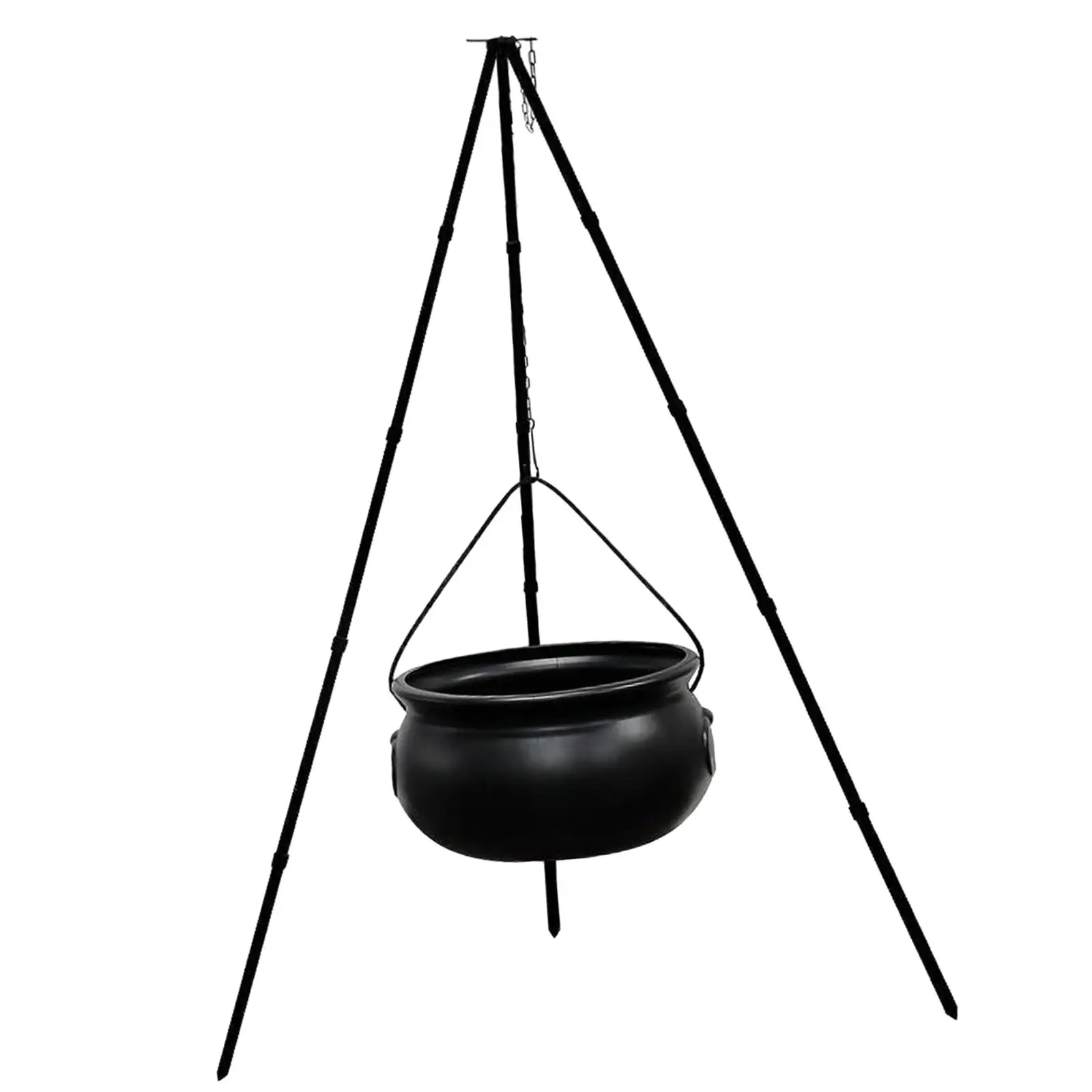 

Halloween Witch Cauldron on Tripod with Green String Lights Height 78cm
