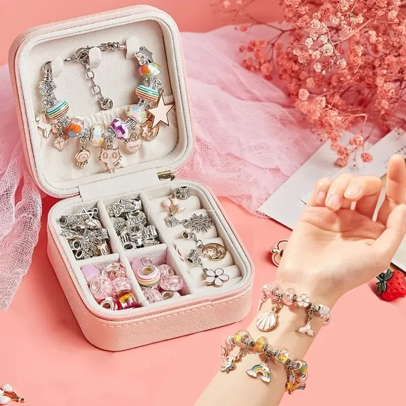 DIY Handmade Toy Girl Bracelet Handmade Beaded Diy Material Wear Bead Necklace Girl Children Birthday Toy Gift jewellery making kit friendship bracelet making kit beaded jewelry kit beaded bracelet set beaded puzzle bracelet toy beaded bracelet toy craft bead puzzle bead accessories tool model craft tools