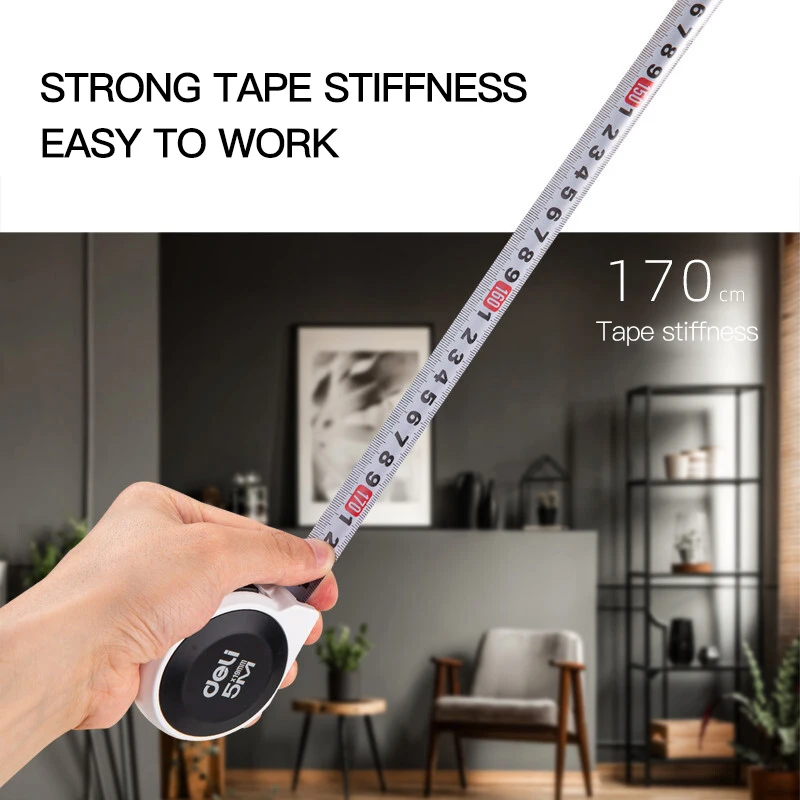 Tape measure DELI 3M/5M High Precision Steel Measurement Tape System Auto Lock Tape Measure Retractable Professional Measuring Tool