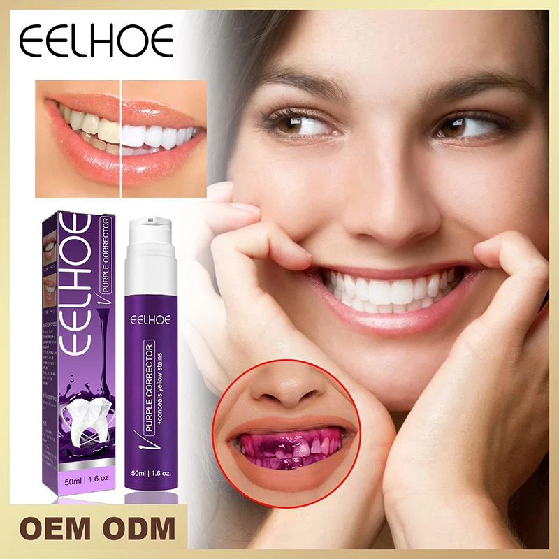 

50ml Purple Whitening Toothpaste Fresh Breath Cleaning Teeth Foam Mousse Dental Plaque Removing Toothpaste Tooth Care Products