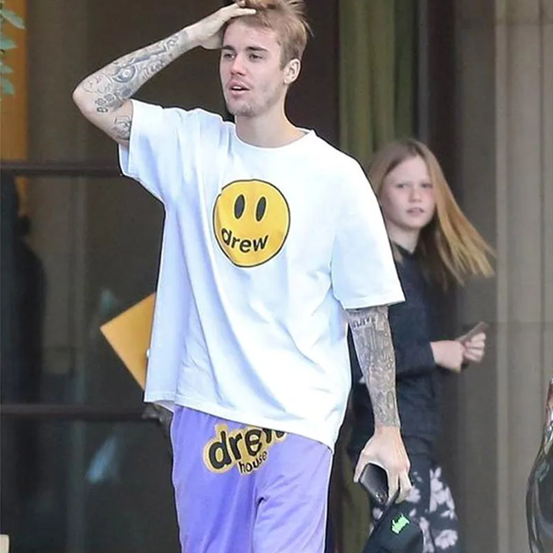 Justin Bieber Brand Smiley DREW O-neck Short Sleeve t shirt 1