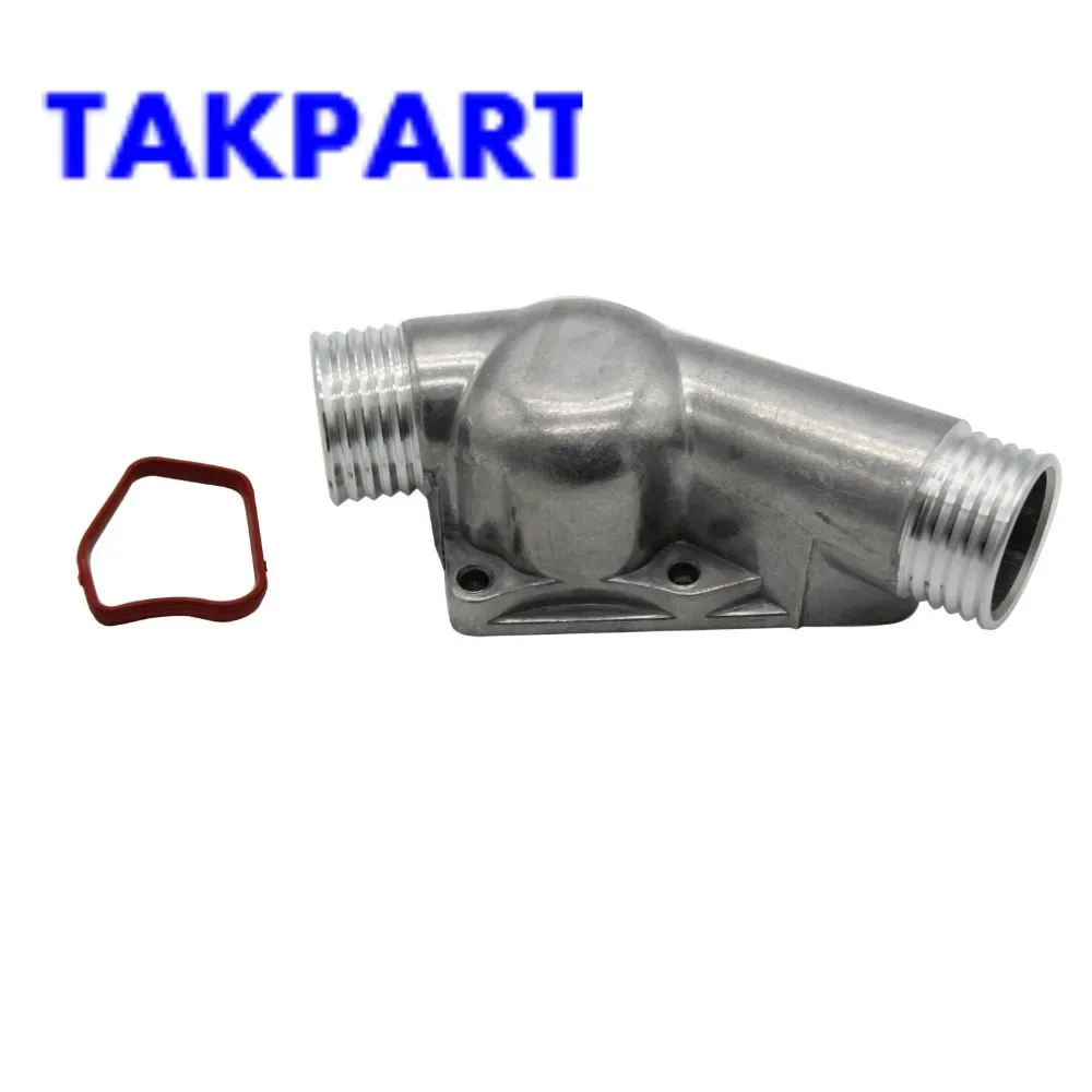 TAKPART Aluminum Thermostat Housing Cover with Gasket for BMW M3 Z3 E34 E36 11531722531 / 11531740437