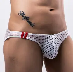 Men's Low - Rise Breathable Mesh Underwear - Sexy Fashion Briefs - XXL (WHITE)