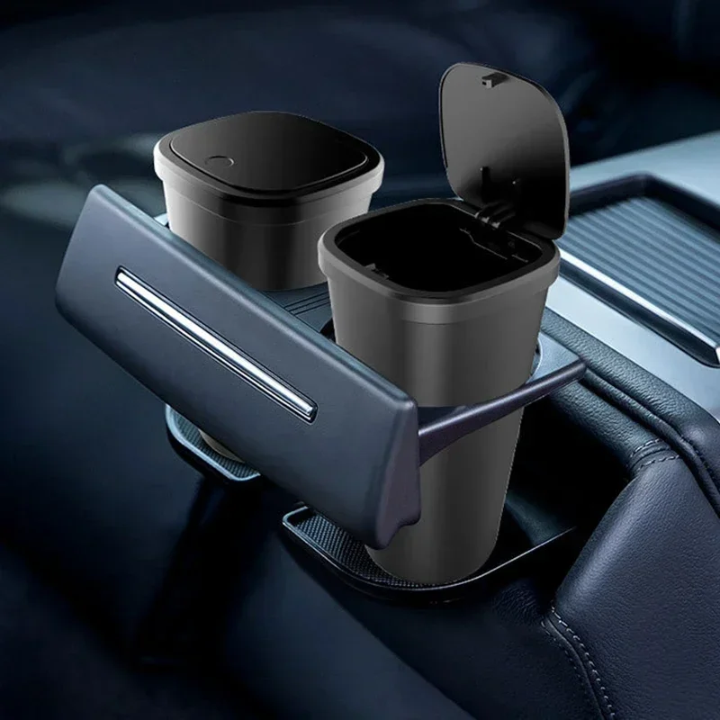 650ML Car Garbage Bin Ashtray Dust Case Holder Click Open Cover Car Trash Can Auto Organizer Storage Bag