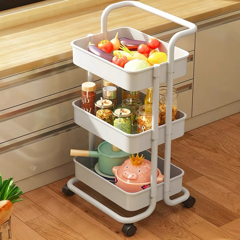 

Small cart storage rack, floor to floor, multi story household bedroom, baby mobile snack kitchen, multifunctional storage