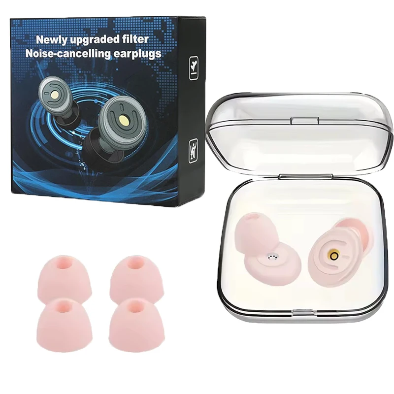 Noise Cancelling Reusable Silicone Ear Plugs with 8 Tips